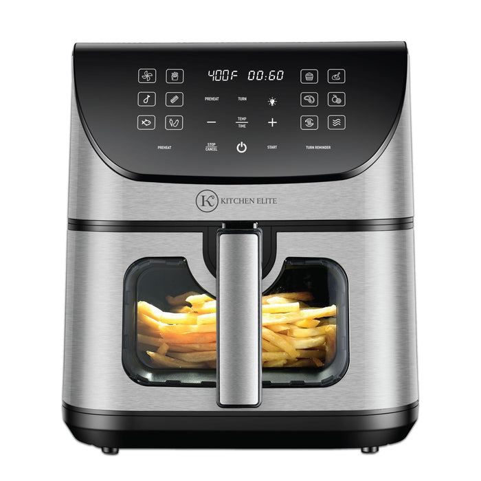Kitchen Elite Air Fryer - 8QT - Stainless Steel With Window