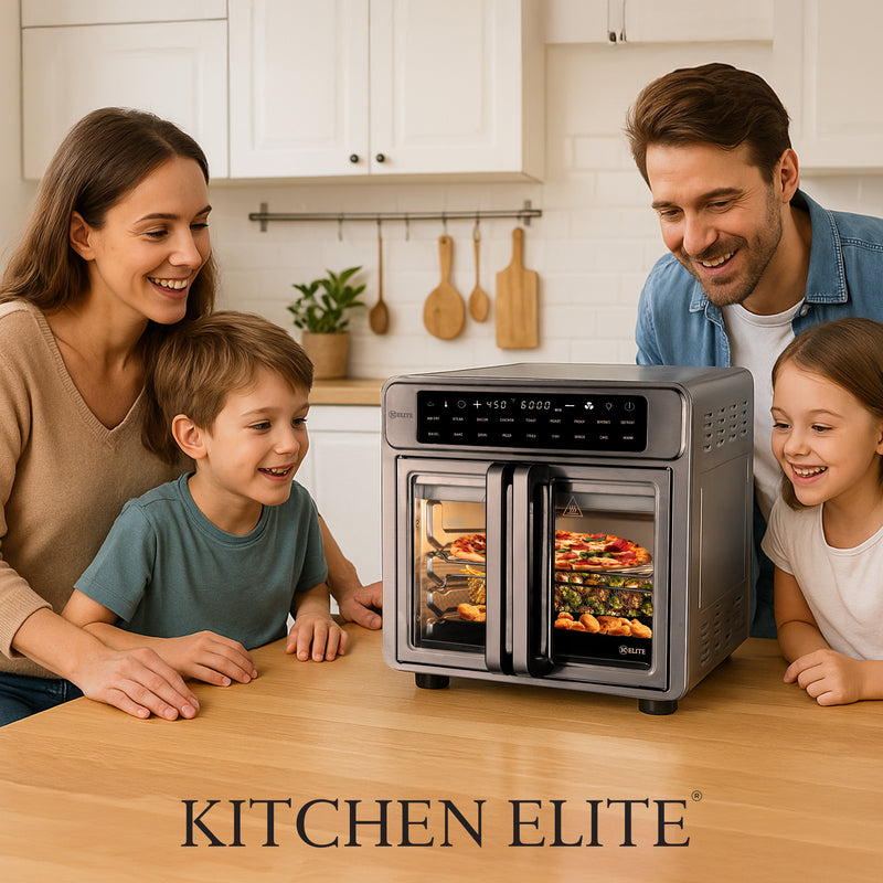 Kitchen Elite 16 Quart French Door Air Fryer Oven Countertop Convection Cooker with LED Display