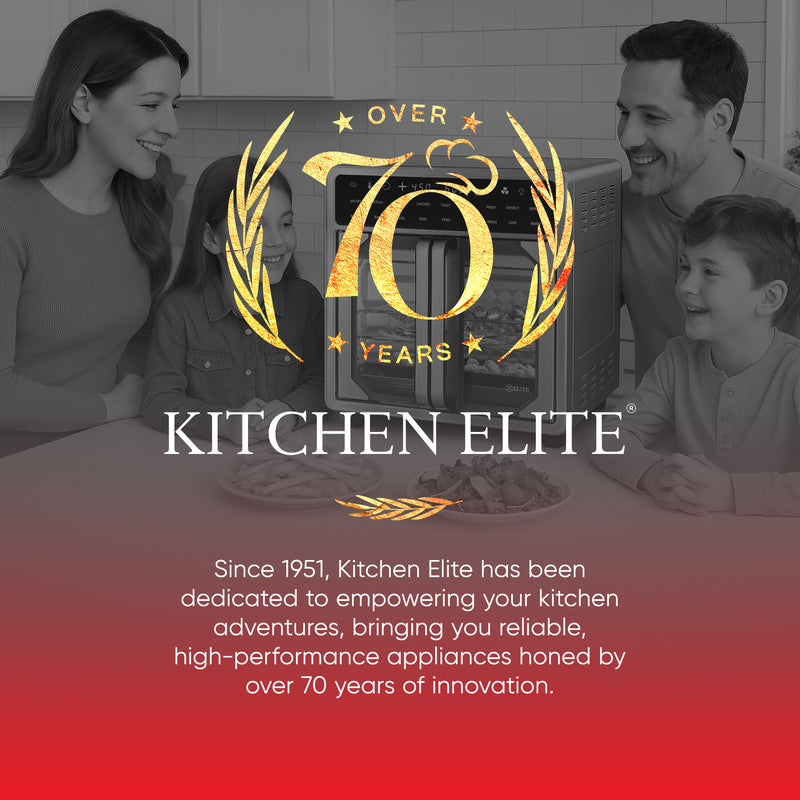 Kitchen Elite 16 Quart French Door Air Fryer Oven Countertop Convection Cooker with LED Display