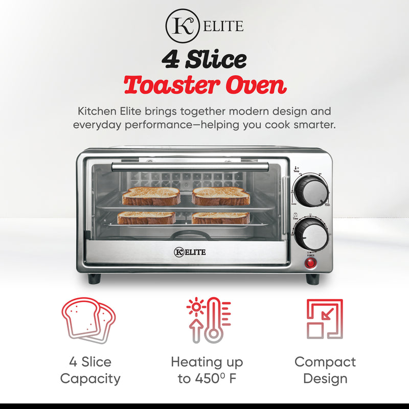 Kitchen Elite 4 Slice Toaster Oven
