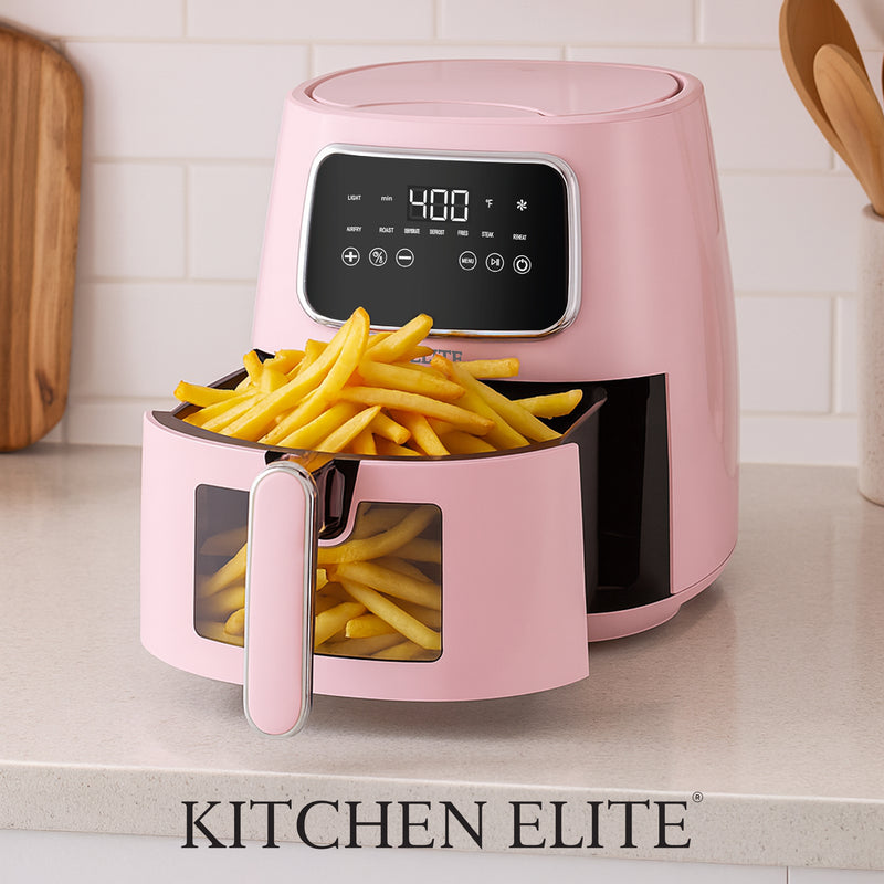Kitchen Elite 5.5 Quart Pink Digital Air Fryer