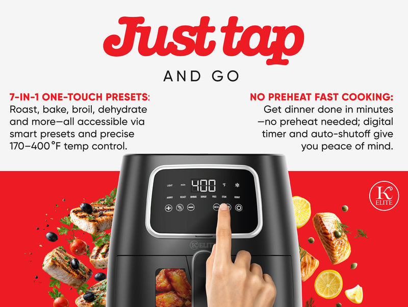 Kitchen Elite 5.5 Quart Black Air Fryer