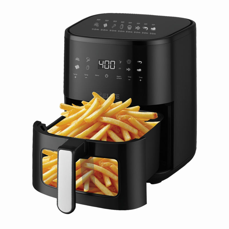 Kitchen Elite 8QT Digital Air Fryer with Viewing Window & 8 Cooking Presets - Black