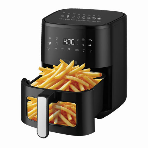 Kitchen Elite 8QT Digital Air Fryer with Viewing Window & 8 Cooking Presets - Black