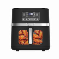 Kitchen Elite 5 Quart Large Digital Air Fryer Oven Family Size Countertop Oil-Free Cooker with Viewing Window & Light, PFAS-Free Nonstick Basket, Black