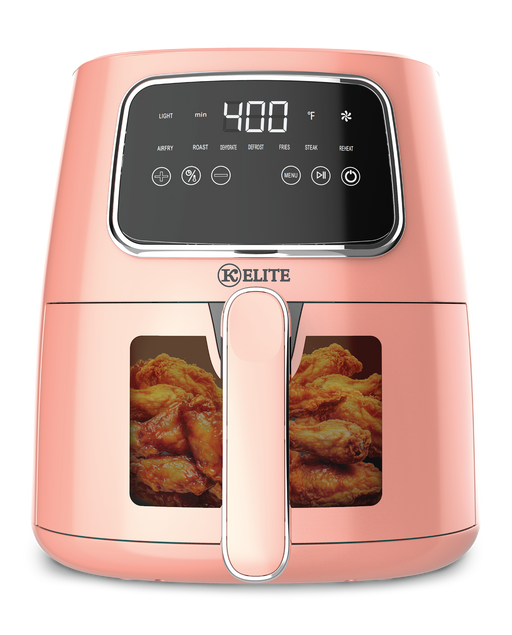 Kitchen Elite 5.5 Quart Peach Digital Air Fryer