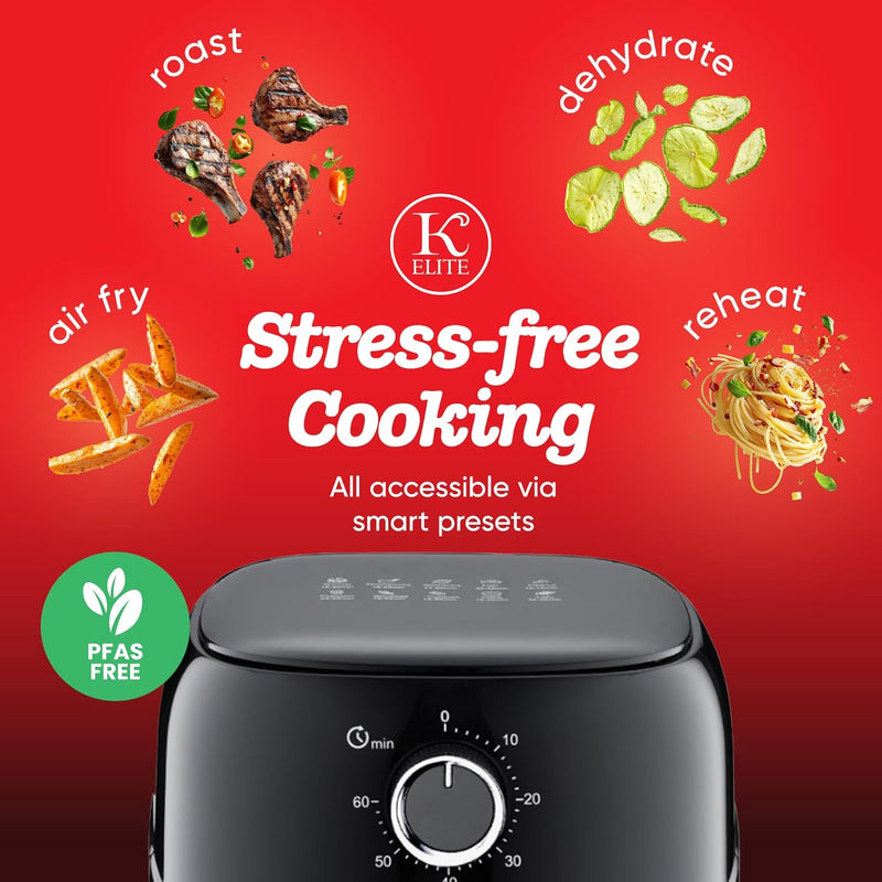 Kitchen Elite 2.5QT Black Mechanical Air Fryer
