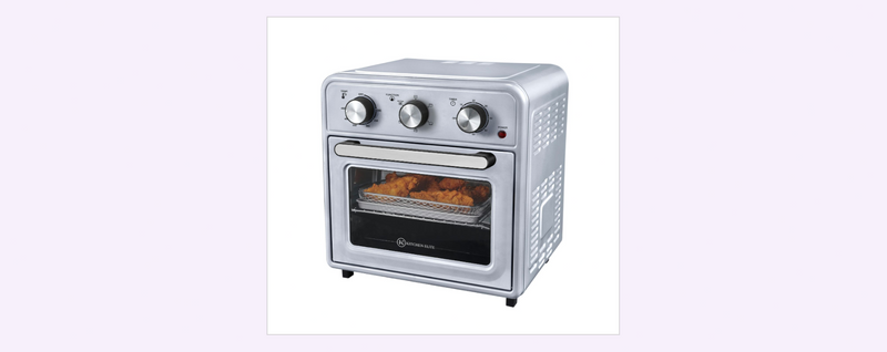 Kitchen Elite 22QT Air Fryer Oven with Convection, Stainless Steel, 3 Knob Control, 200–450°F