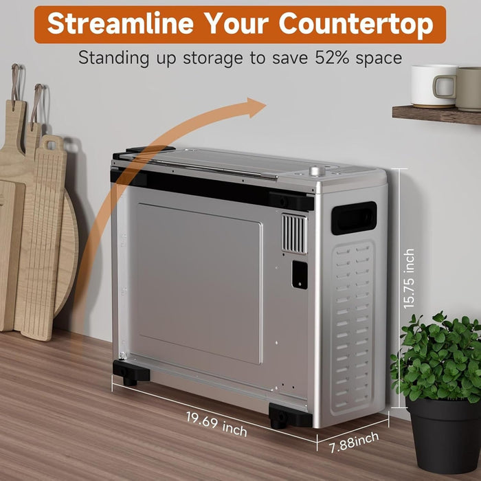 Kitchen Elite Air Fryer Pizza Oven Combo, 8-IN-1 Digital Toaster Oven Airfryer, Stainless Steel Convection Oven Countertop for 12' Pizza / 9 Slices, Flip Up & Away Capability for Space-saving, 1700W