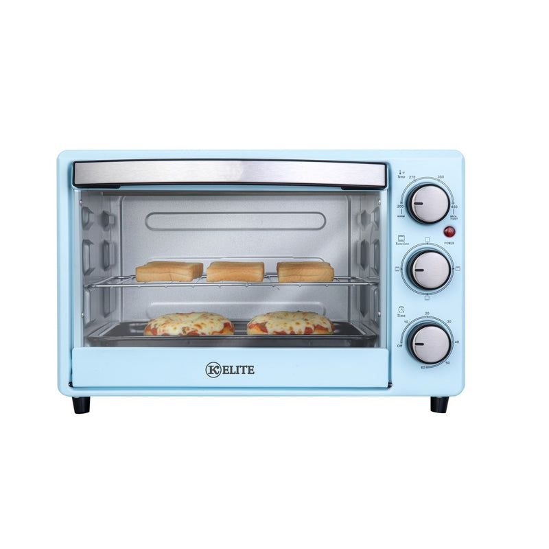 Kitchen Elite 6-Slice Countertop Toaster Oven with Adjustable Temperature and 60-Minute Timer - Blue