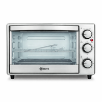 Kitchen Elite 6-Slice Countertop Toaster Oven with Adjustable Temperature and 60-Minute Timer - Stainless Steel