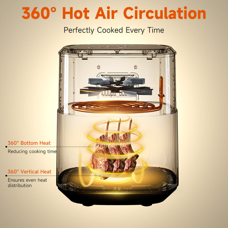 Kitchen Elite Air Fryer Oven 8.5Qt XL Large Family Size, 8-in-1 Digital Control, Stainless Steel Air Fryer, Nonstick and Dishwasher Safe Basket - KE-AF-102-85QT-SSW-AMZ