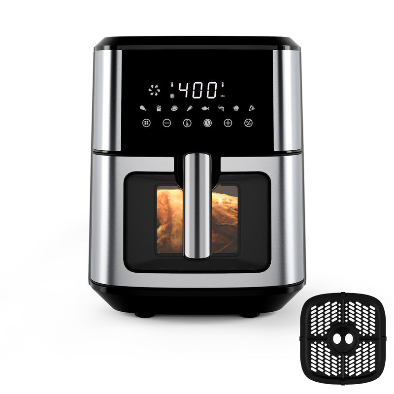 Kitchen Elite Air Fryer Oven 8.5Qt XL Large Family Size, 8-in-1 Digital Control, Stainless Steel Air Fryer, Nonstick and Dishwasher Safe Basket - KE-AF-102-85QT-SSW-AMZ
