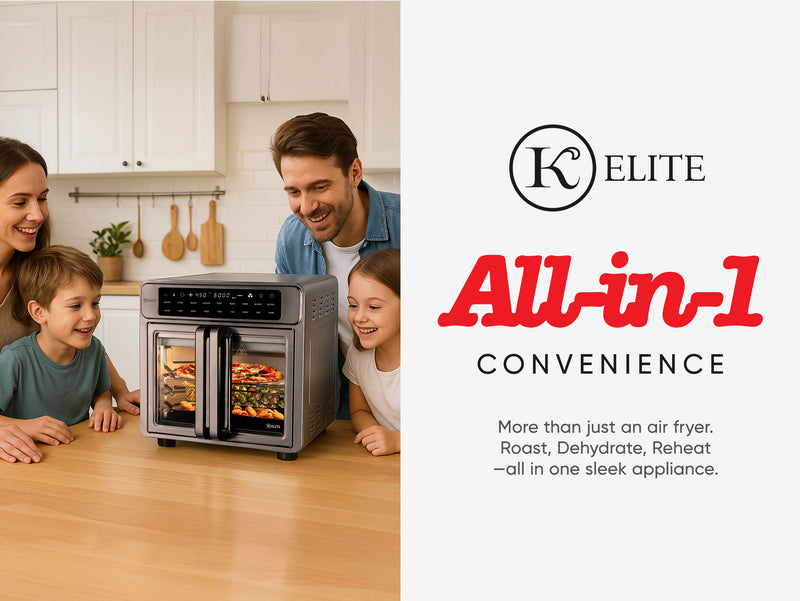 Kitchen Elite 16 Quart French Door Air Fryer Oven Countertop Convection Cooker with LED Display