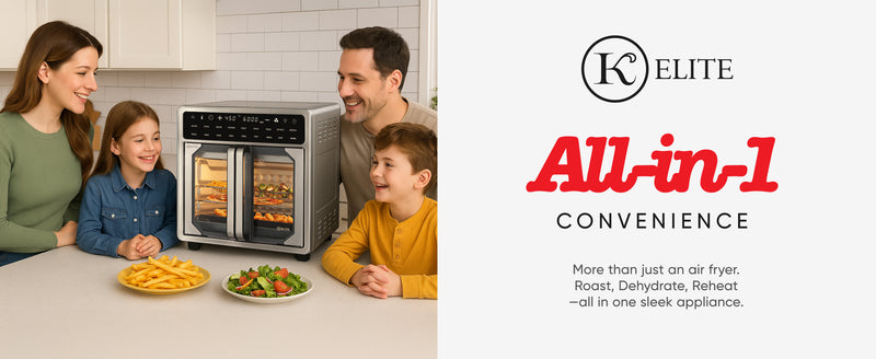 Kitchen Elite 16 Quart French Door Air Fryer Oven Countertop Convection Cooker with LED Display