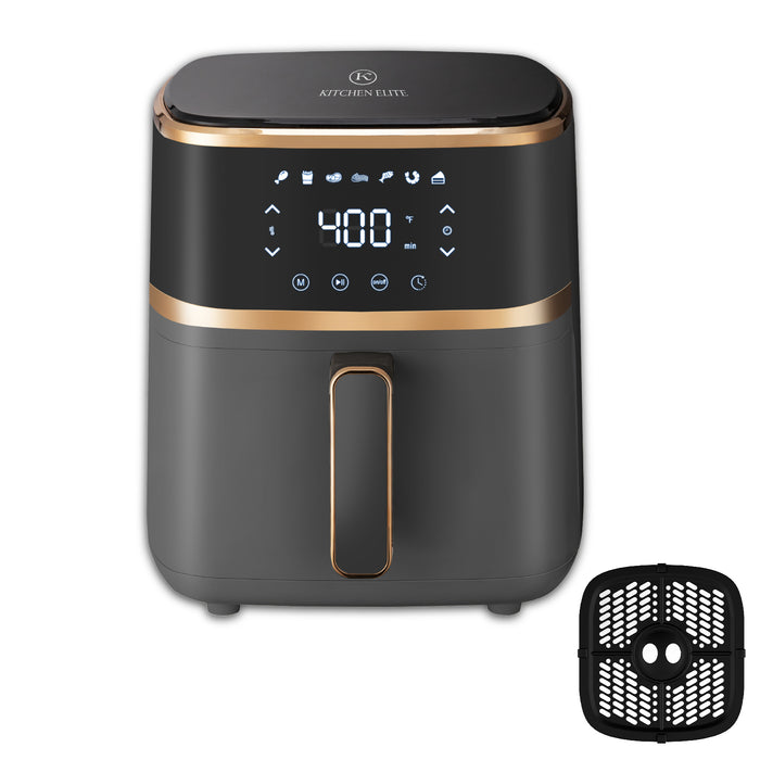 Kitchen Elite Air Fryer Oven 5.28 QT, 6-in-1 Digital Display Compact Air Fryer, Nonstick and Dishwasher Safe Basket – Black