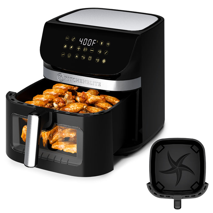 Kitchen Elite Air Fryer - 9.50QT - Black With Window