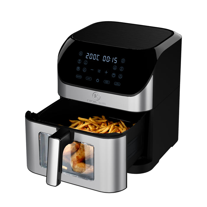 Kitchen Elite 8 QT Digital Air Fryer, Stainless Steel With Window